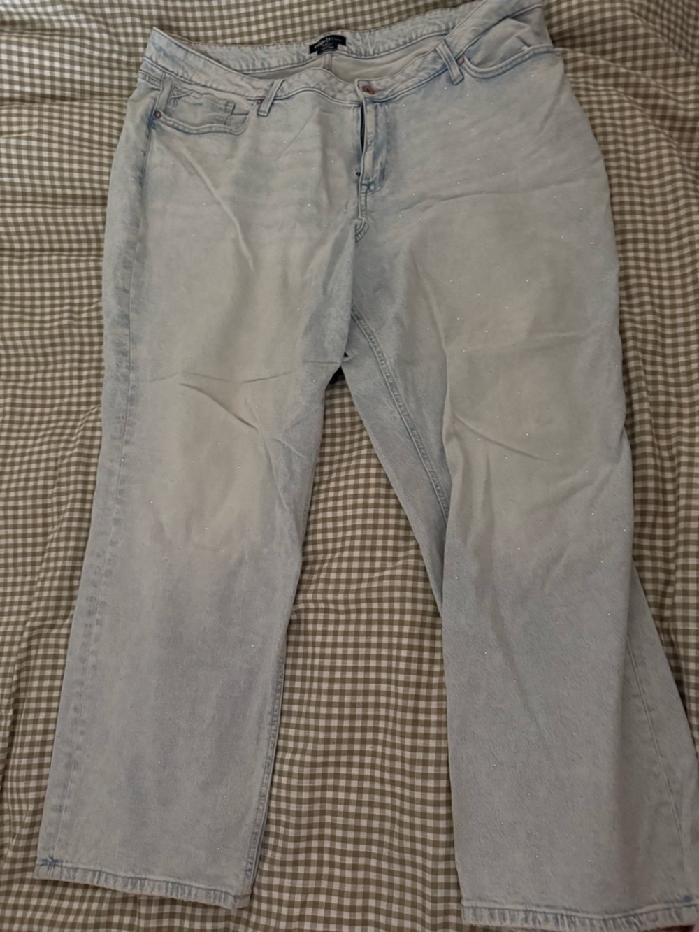 Light Wash Rhinestone Denim Jeans Sparkly